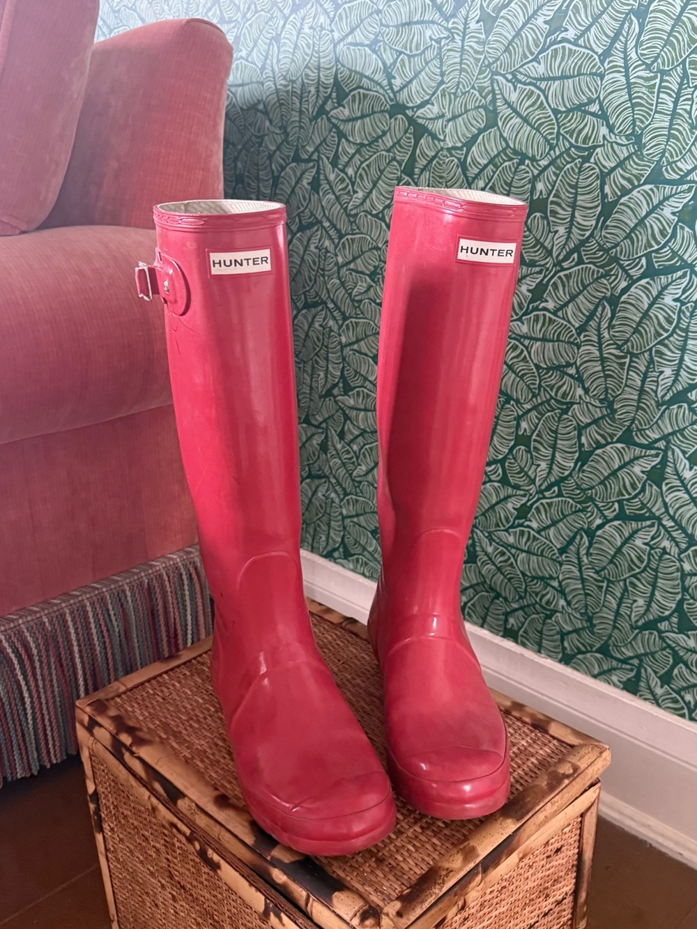 Hunter Glossy Red Tall Rain Boots